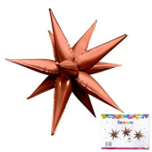Шар фольга Звезда 3D составная 20" 50см Шоколад 12 лучиков
