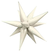 Шар фольга Звезда 3D составная 20" 50см Белый песок 12 лучиков