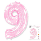 Шар фольга Цифра 40''/Fm Розовая Pink "9"