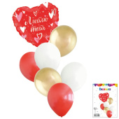 Шар фольга + латекс набор 7 в1 Признание в любви: Люблю тебя 7 воздушных шаров 1 набор