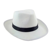 Шляпа Гангстер Белая с черной лентой ВС