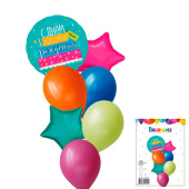 Шар фольга + латекс набор 7 в1 С Днем Рождения Торт 7 воздушных шаров 1 набор