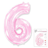 Шар фольга Цифра 40''/Fm Розовая Pink "6"