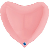 Шар фольга без рисунка 18'' сердце Нежно-розовый макарунс GR