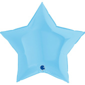 Шар фольга без рисунка 18'' звезда Нежно Голубая макарунс GR