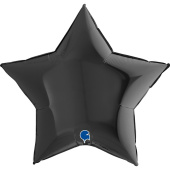 Шар фольга без рисунка 18'' звезда Черная Black GR