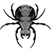 Шар фольга фигура Паук с орнаментом черный 47" GR
