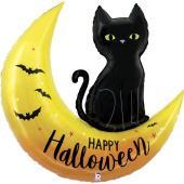 Шар фольга фигура Черная кошка на Хэллоуин 41" GR