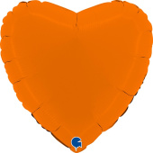 Шар фольга без рисунка 18'' сердце Оранжевый сатин GR