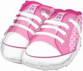 Шар фольга фигура Ботиночки для девочки розовый 20" FL
