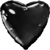 Шар фольга без рисунка 9'' сердце Черный AG
