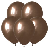 Шар латекс 5"/ВС хром Зеркальные шары Шоколад Mirror Chocolate 50шт
