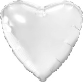 Шар фольга без рисунка 18'' сердце Белый блеск AG