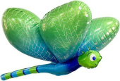 Шар фольга фигура 3D Стрекоза зеленый 34'' 86см FL
