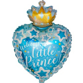 Шар фольга фигура 18''/CTI Сердце Welcome Little Prince Голубой
