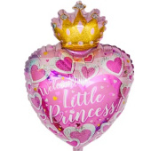 Шар фольга фигура 18''/CTI Сердце Welcome Little Princesses Розовый