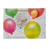 Пакет 39х27х17см Время праздновать Разноцветные шары
