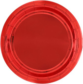 Тарелки бумага 230мм однотонные Красный металлик уп6