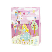 Пакет 32х26х10см 3D Принцесса с шариками Розовый