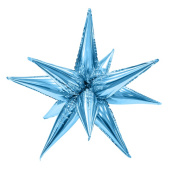 Шар фольга Звезда 3D составная 26” 66см Холодный голубой AG