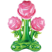 Шар фольга на подставке AIR Розы розовые 52" 132см ВЗ