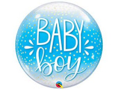Шар фольга Сфера 3D Deco Bubble 22" Baby Boy конфетти