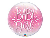 Шар фольга Сфера 3D Deco Bubble 22" Baby Girl конфетти