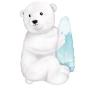 Шар фольга фигура Медведь полярный белый 35" 89см ВЗ