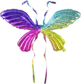 Шар фольга фигура 3D Бабочка Карнавальные крылья радужныйградиент 37'' 94см FL