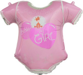 Шар фольга фигура Боди для малышки девочки Розовый 23'' 58см FL