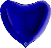 Шар фольга без рисунка 36" сердце Темно-синий GR