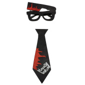 Набор карнавалный Хэллоуин галстук 29,5х9,5см очки 18 5х6см черный красный белый 1шт
