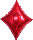 Шар фольга фигура Покер Карточная масть Бубны Красный 27'' 69см FL