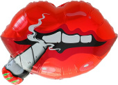 Шар фольга фигура Губы Красный 23'' 58см FL