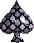 Шар фольга фигура игра Покер Карточная масть Пики Черный 28'' 71см FL КА 23581