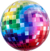 Шар фольга с рисунком Сфера 3D Bubble Бабблс 24''/FL Диско шар Яркое Разноцветный Градиент