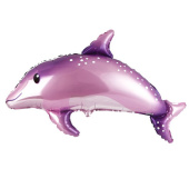 Шар фольга фигура Дельфин милый розовый 22"/56CM.H X 37"/95CM.W FM