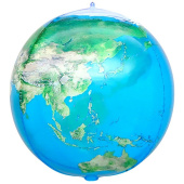 Шар фольга фигура 3D СФЕРА 22" Планета Земля ВЗ