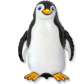 Шар фольга фигура Пингвин счастливый черный 31" 80см H*31" 80см W FM