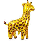 Шар фольга фигура Жираф золото ВЗ