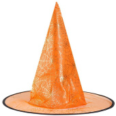 Шляпа ведьмы Паутина оранжевая 45см ВЗ