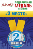 Медаль металлическая 2 место