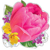 Украшение на скотче Розовый тюльпан