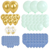 Шар латекс набор Нежность 105 шаров голубой мятный золото BRAUBERG