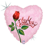 Шар фольга 18''/BT сердце ILY Цветущая роза
