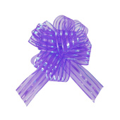 Бант шар 50мм текстиль Тонкие полосы Фиолетовый металлик 15см 1шт