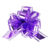 Бант шар 50мм текстиль Широкая полоса Фиолетовый металлик 15см 1шт