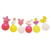 Гирлянда Рождение Девочки с воздушными шарами Розовый микс 100см