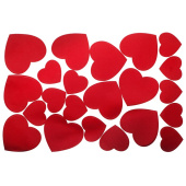 Наклейка на шары и подарки Сердечки красный металлик 1шт 20х30см