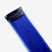 Прядь для волос цветная на заколке 5 гр Синий 50х3,3см уп2